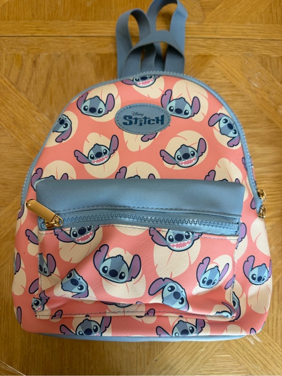 Disney Handbags - Disney Stitch Coral Pink and Light Blue Mini Backpack